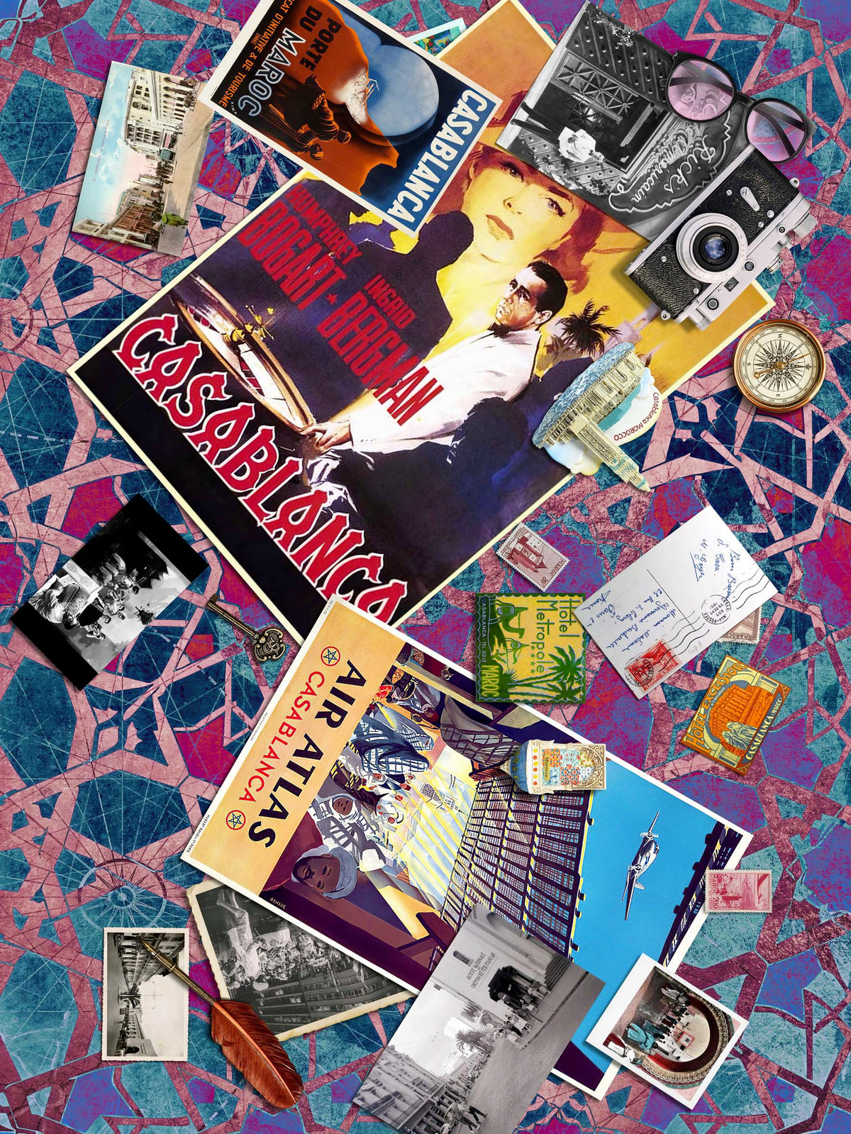 Around the World Vintage Style Fabric: Casablanca