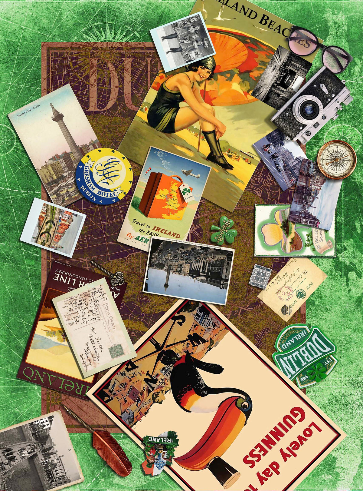Around the World Vintage Style Fabric: Dublin