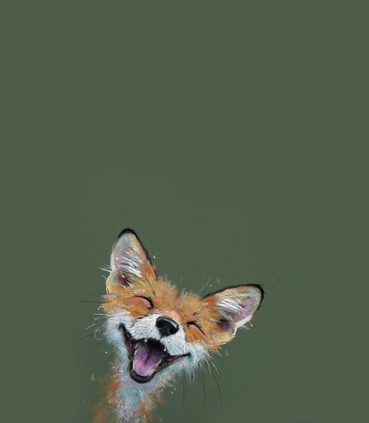 Giggling Fox by Nicky Litchfield - a charming portrait of a red fox